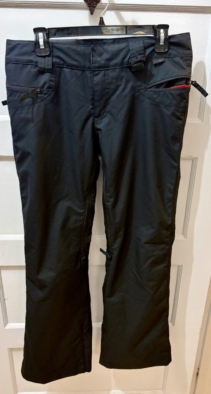 Oakley Snow Pants Mens Small Black Regular Fit Ski Snowboard Nylon Zip Pockets